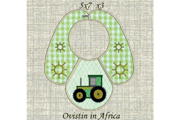 Adorable Tractor Baby Bib for Small Hoops