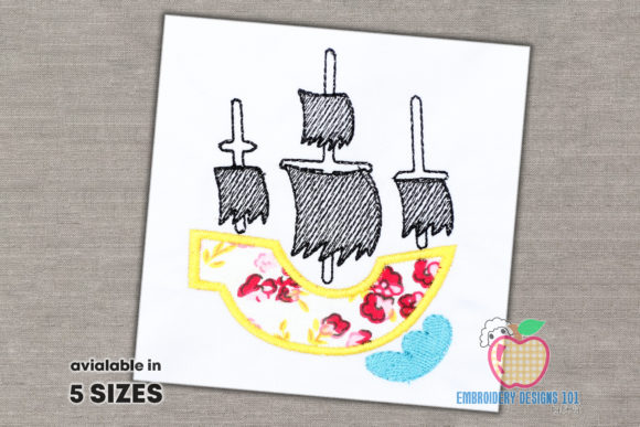 Pirate Ship Applique Pattern