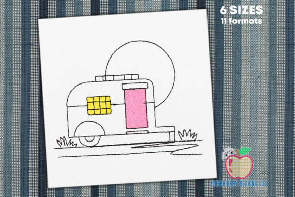 Retro Camper Van Sketch Embroidery Review